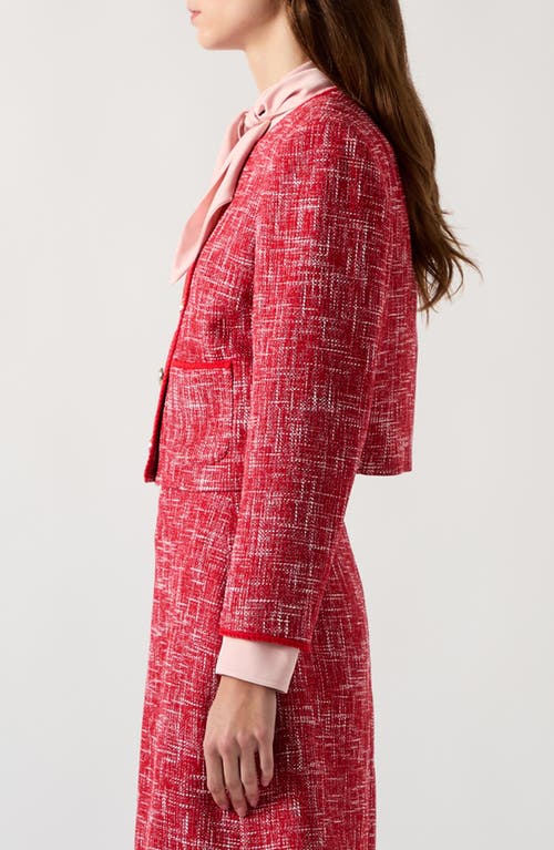 Lk Bennett Alexa Tweed Jacket In Red