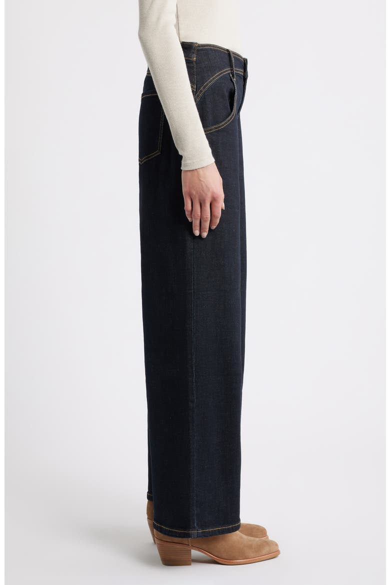 Curve Yoke Wide Leg Ankle Jeans, Alternate, color, INDIGO