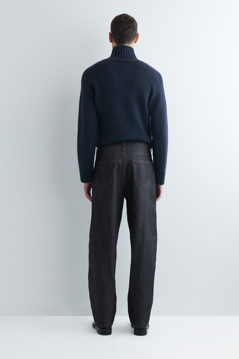 Rider Raw Selvedge Relaxed-Fit Straight-Leg Jeans, Alternate, color, RAW INDIGO