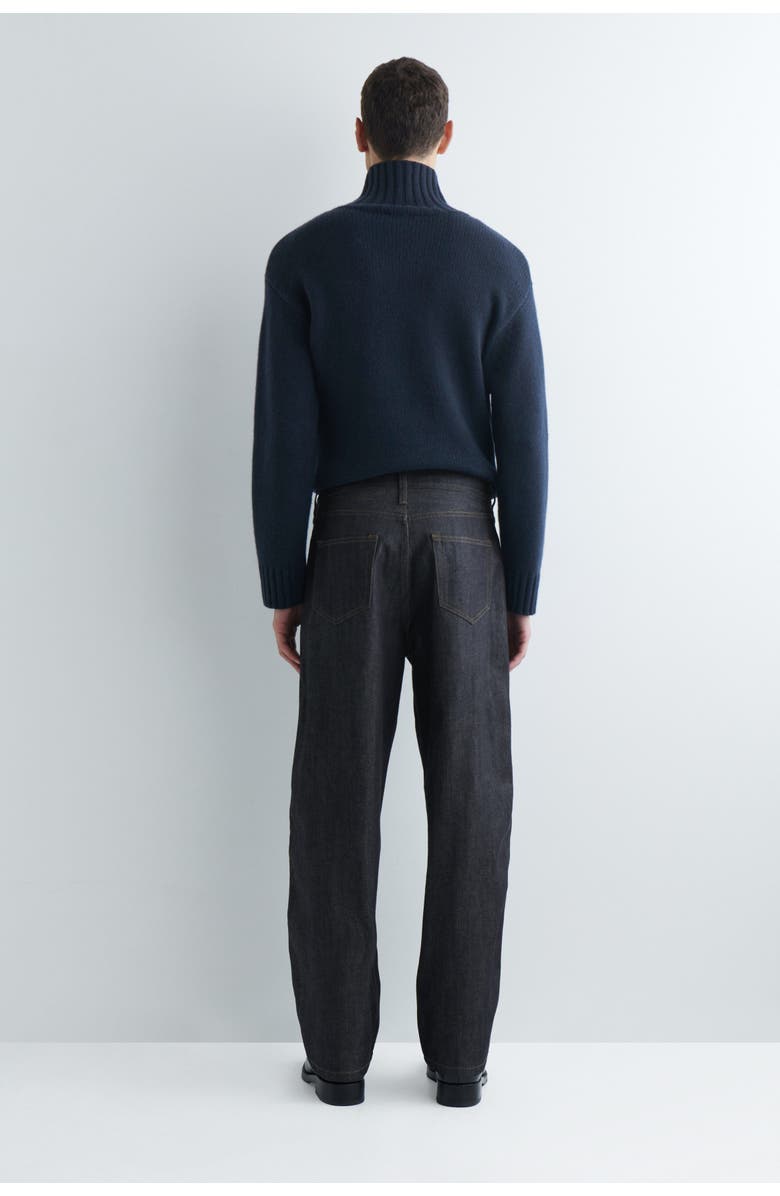 COS Rider Raw Selvedge Relaxed-Fit Straight-Leg Jeans, Alternate, color, Raw Indigo