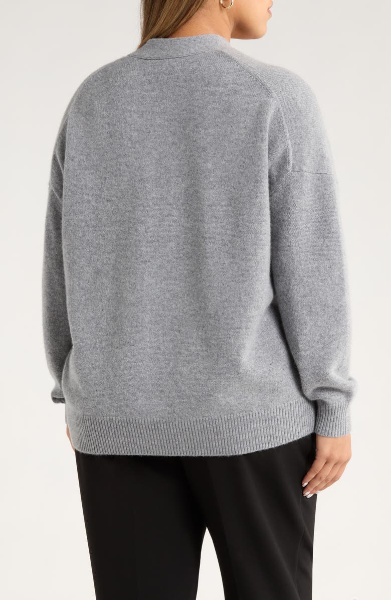 Nordstrom Wool & Cashmere Boyfriend Cardigan, Alternate, color, Grey Night