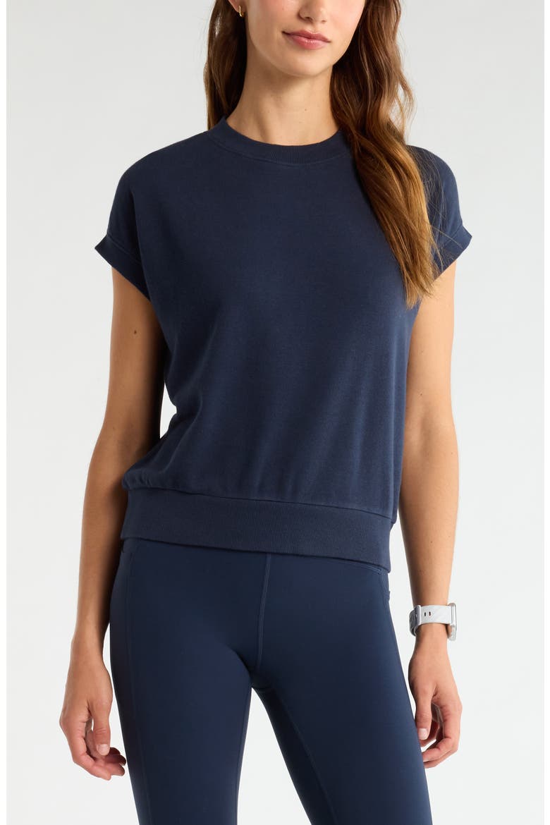 Go Easy Terry Cotton Blend Sweatshirt, Main, color, NAVY SAPPHIRE