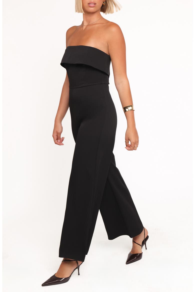 Danni Strapless Wide Leg Jumpsuit, Alternate, color, BLACK