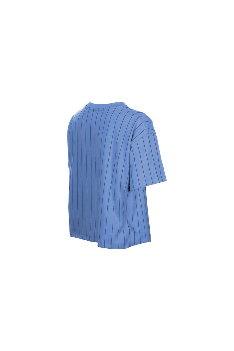 Women's New Era  Light Blue Colorado Rockies City Connect Throwback Meshback Pinstripe Boxy T-Shirt, Alternate, color, Light Blue