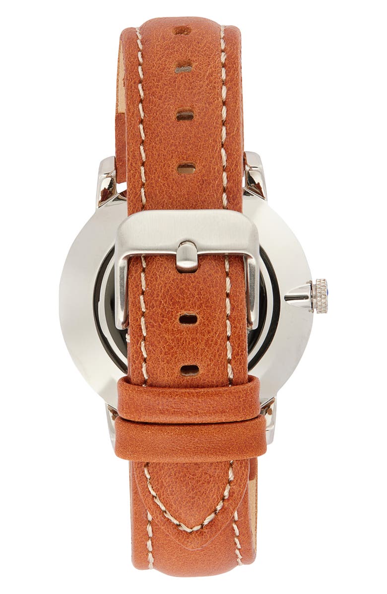 Fossil Minimalist Three Hand Quartz Leather Strap Watch, 44mm, Alternate, color, Silver