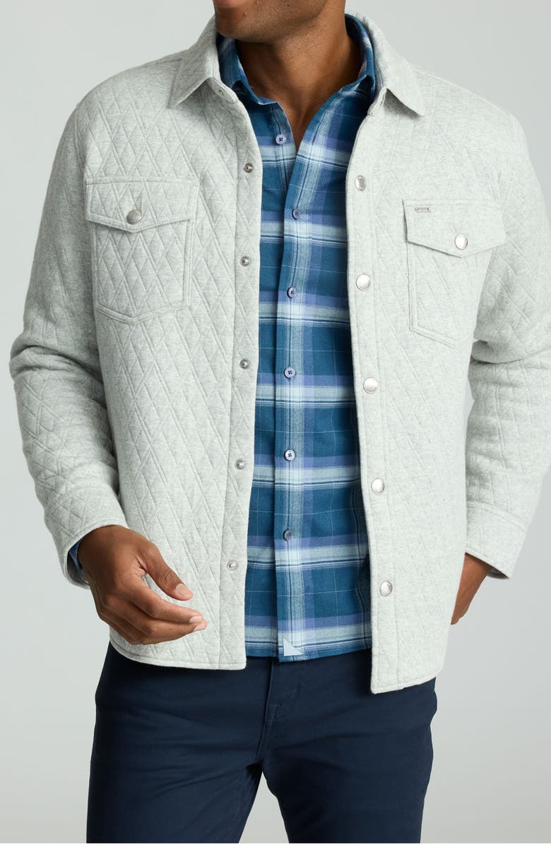 UNTUCKit Braunfield Quilted Knit Overshirt, Main, color, Grey