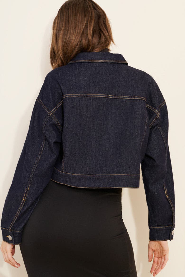 Greta Trucker Jacket, Alternate, color, Dark Denim