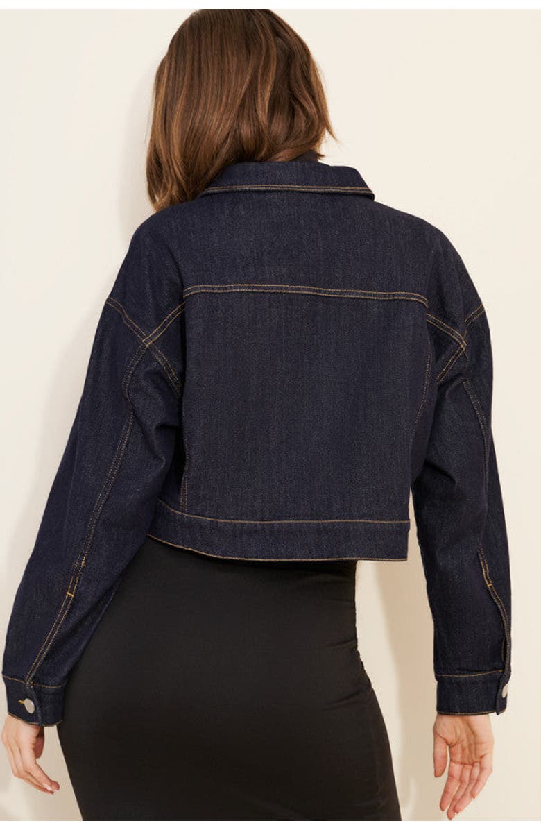 Emilia George Greta Trucker Jacket, Alternate, color, Dark Denim