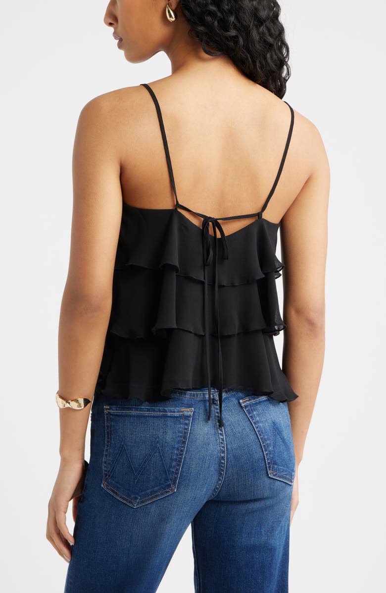 Open Edit Ruffle Tiered Camisole, Alternate, color, Black