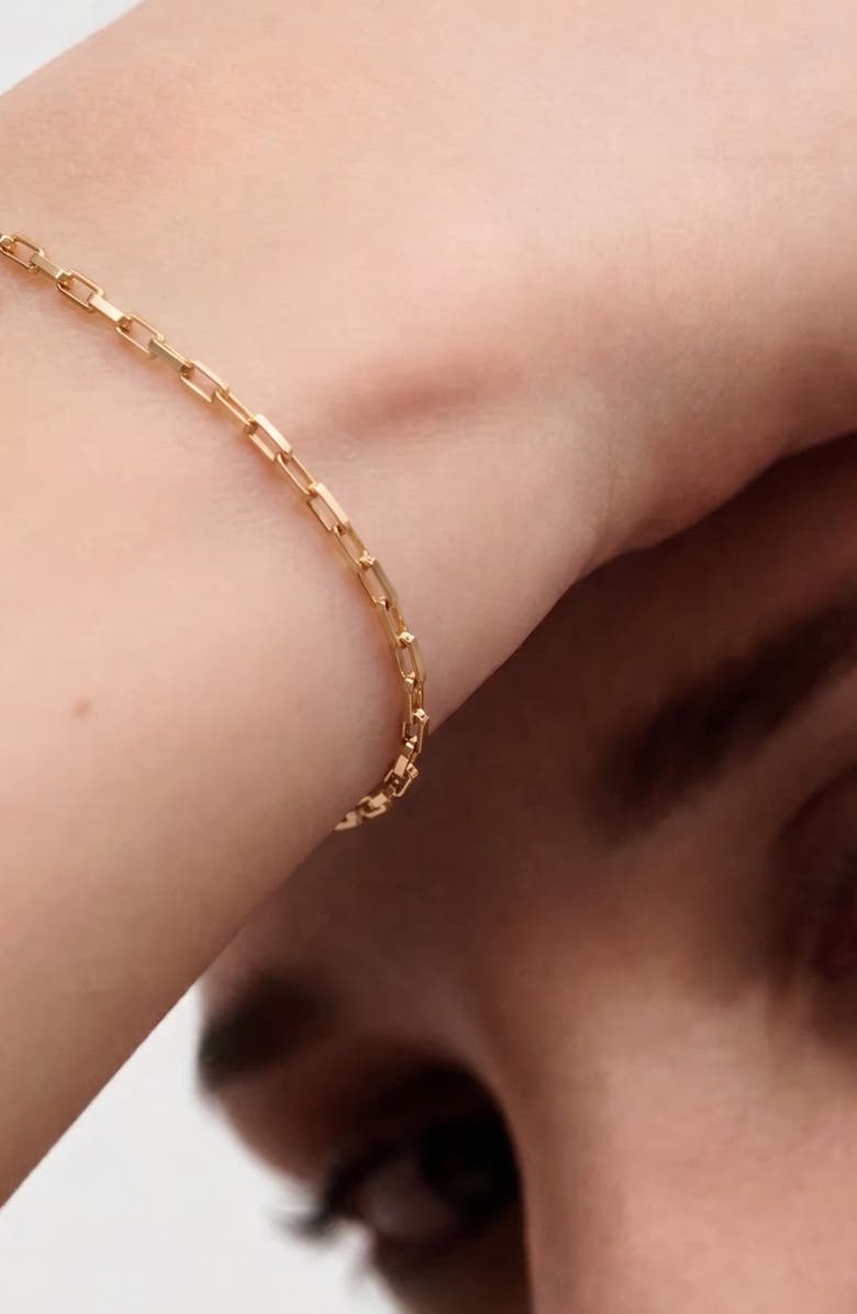 YOJ Mini Link Chain Bracelet in Gold, Alternate, color, Gold