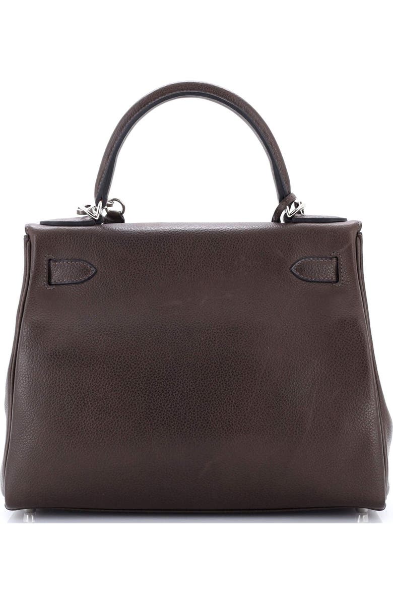 Pre-Owned Hermes Kelly Handbag Brown Barenia Faubourg with Palladium Hardware 28, Alternate, color, Ebene