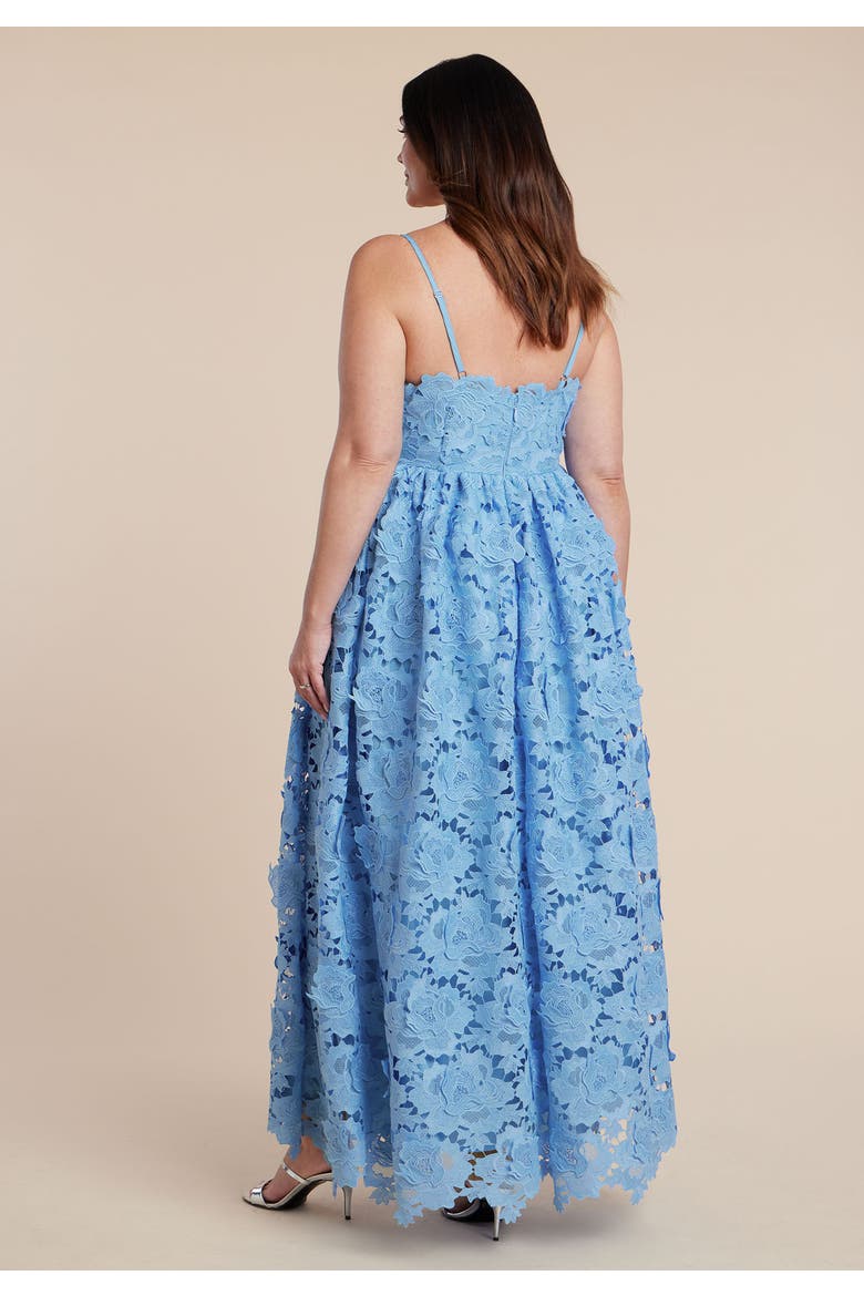 Fit And Flare Lace Gown, Alternate, color, LIGHT OCEAN BLUE