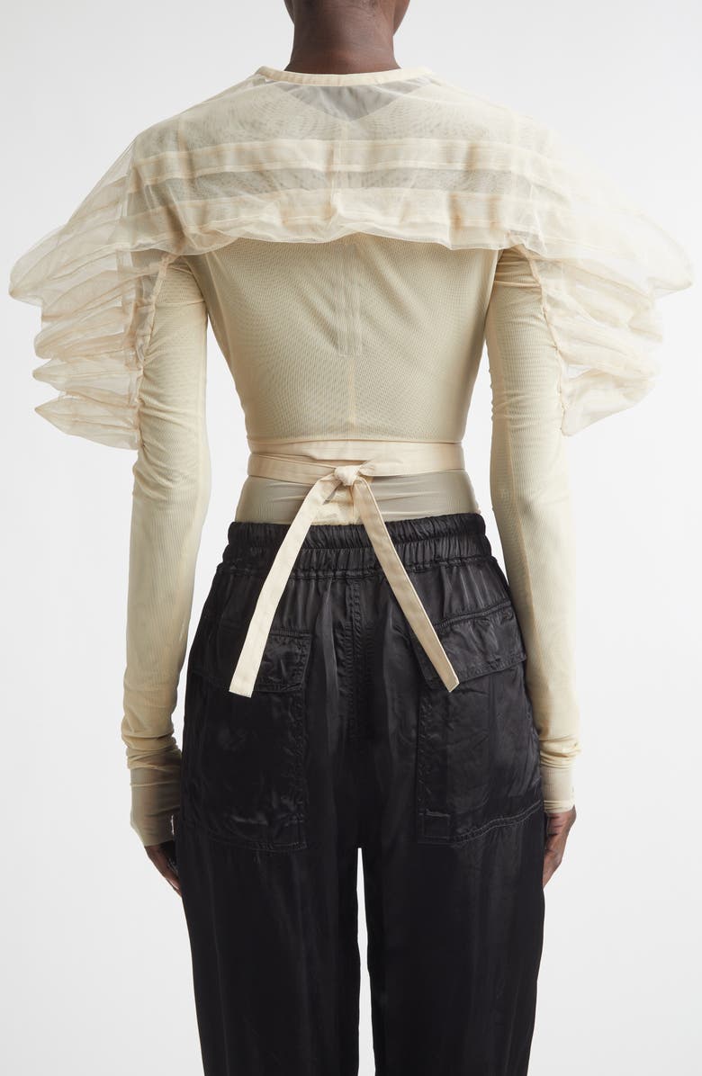 Rick Owens Rhino Tulle Wrap Top, Alternate, color, Sand