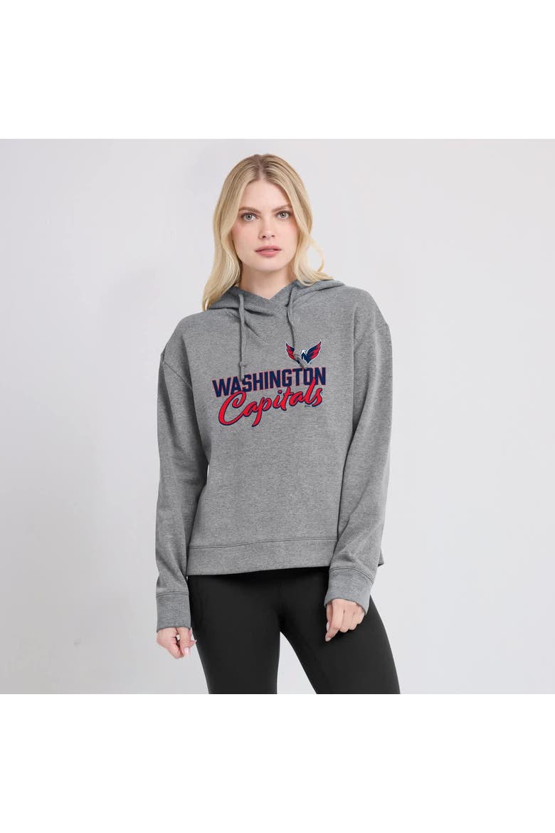 Women's Fanatics Heather Gray Washington Capitals Script Favorite Pullover Hoodie, Alternate, color, Heather Gray