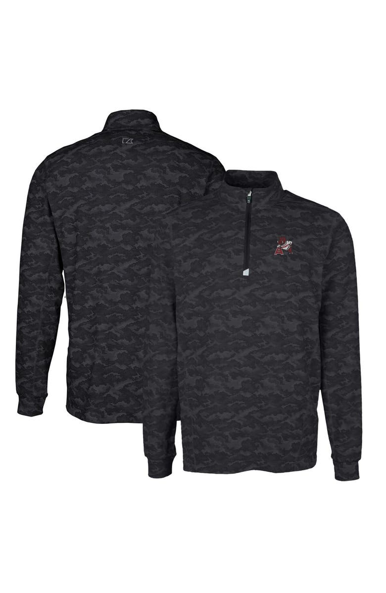 Cutter & Buck Men's Cutter & Buck Black Arkansas Razorbacks Vault Big & Tall Traverse Camo Print Stretch Quarter-Zip Pullover Top, Alternate, color, 