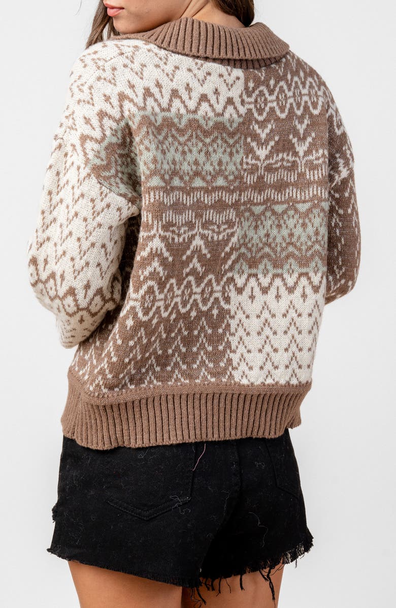 Beivy Geometric Colorblock Sweater, Alternate, color, Taupe Blend