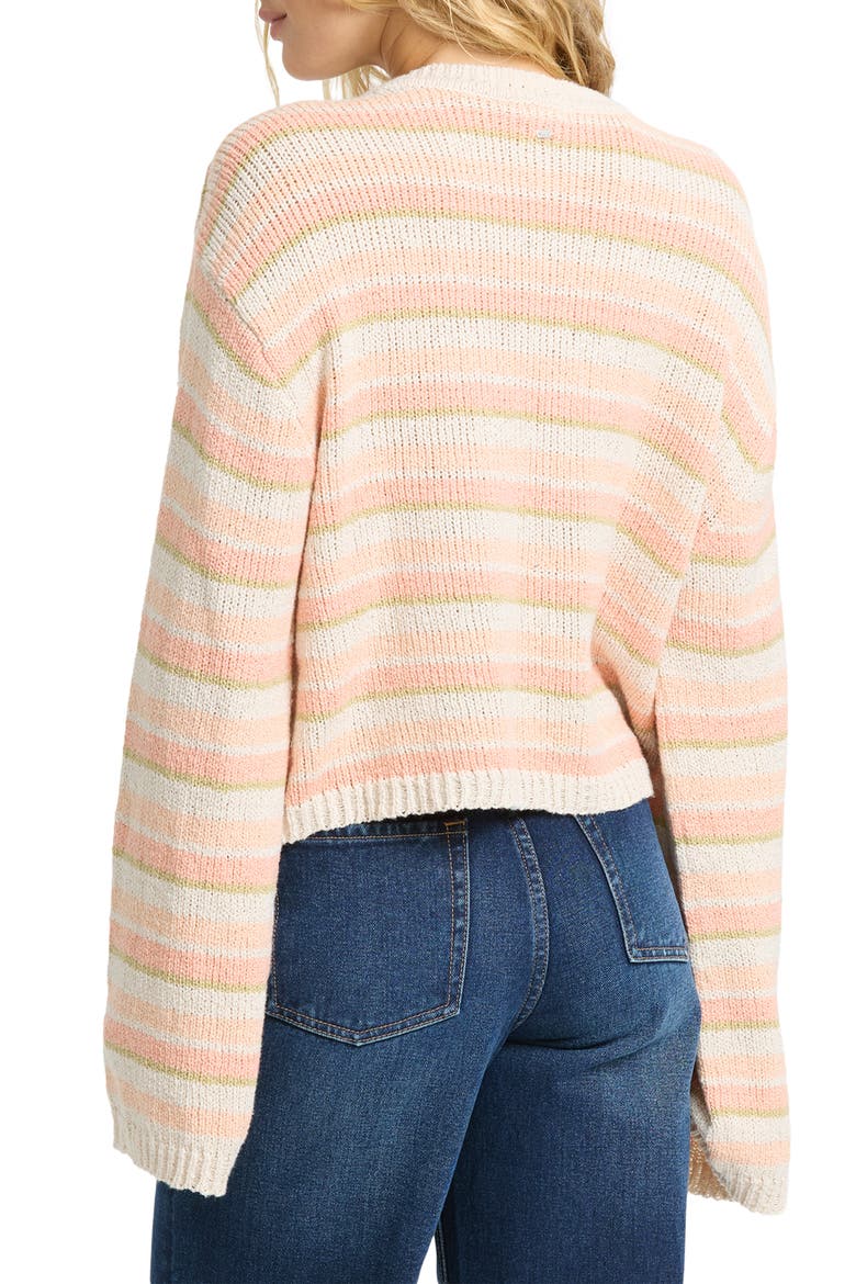 Bright Sol Stripe Cotton Blend Sweater, Alternate, color, LIGHT PEACH