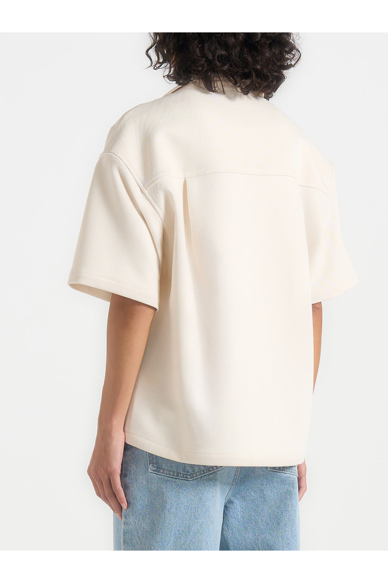 Brook Unisex Signature Twill Boxy Shirt, Alternate, color, Cream