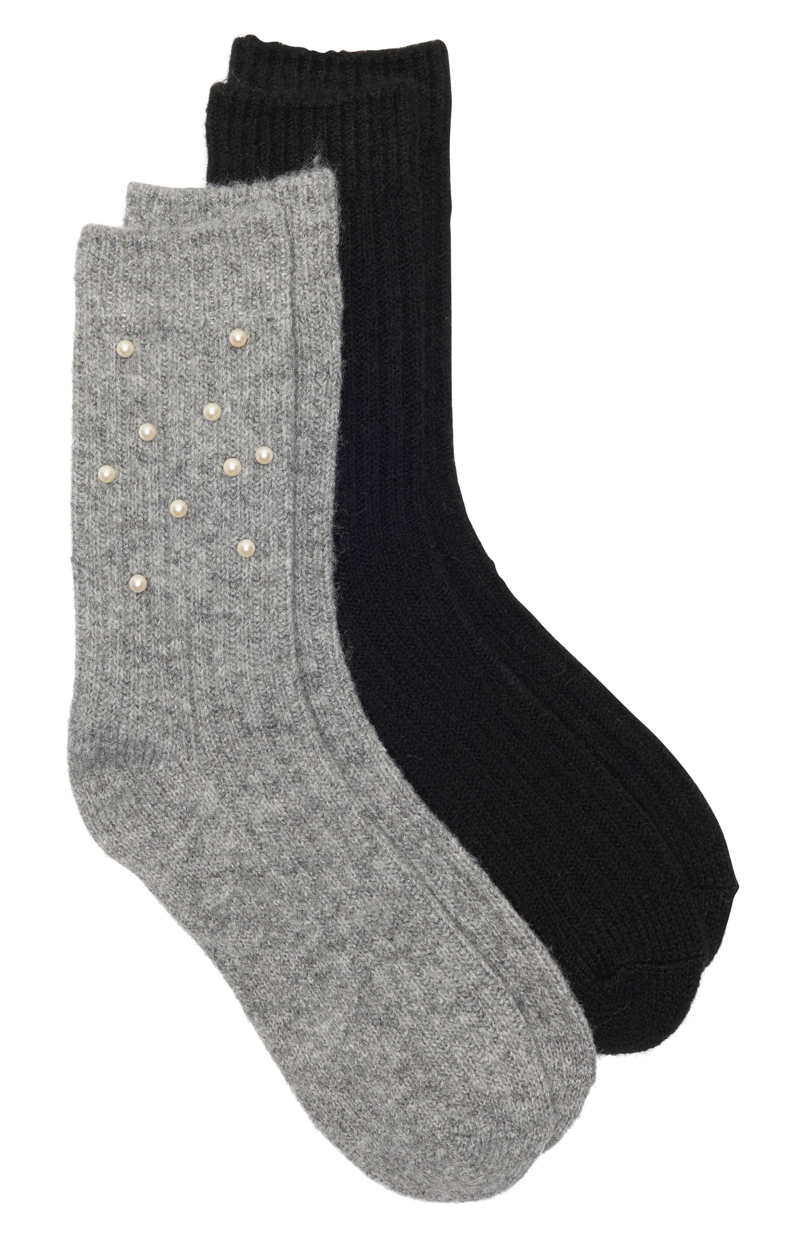 Honeydew Evening Pearls Embellished 2-Pack Crew Socks