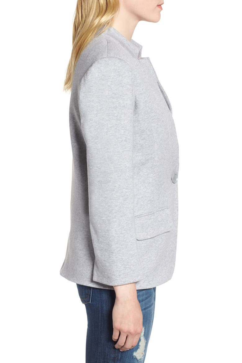 Cotton Blend Knit Blazer, Alternate, color, MEDIUM HEATHER GREY