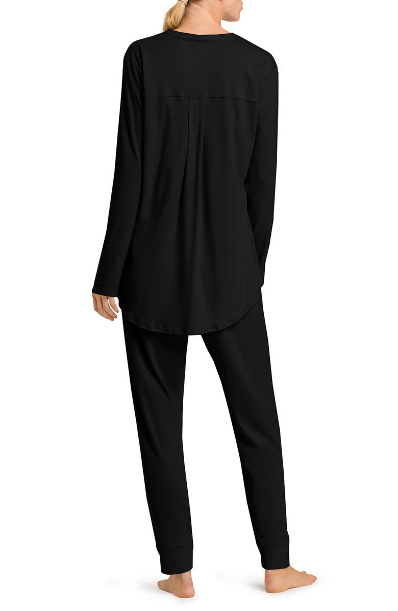 Hanro Pure Essence Pajamas, Alternate, color, Black