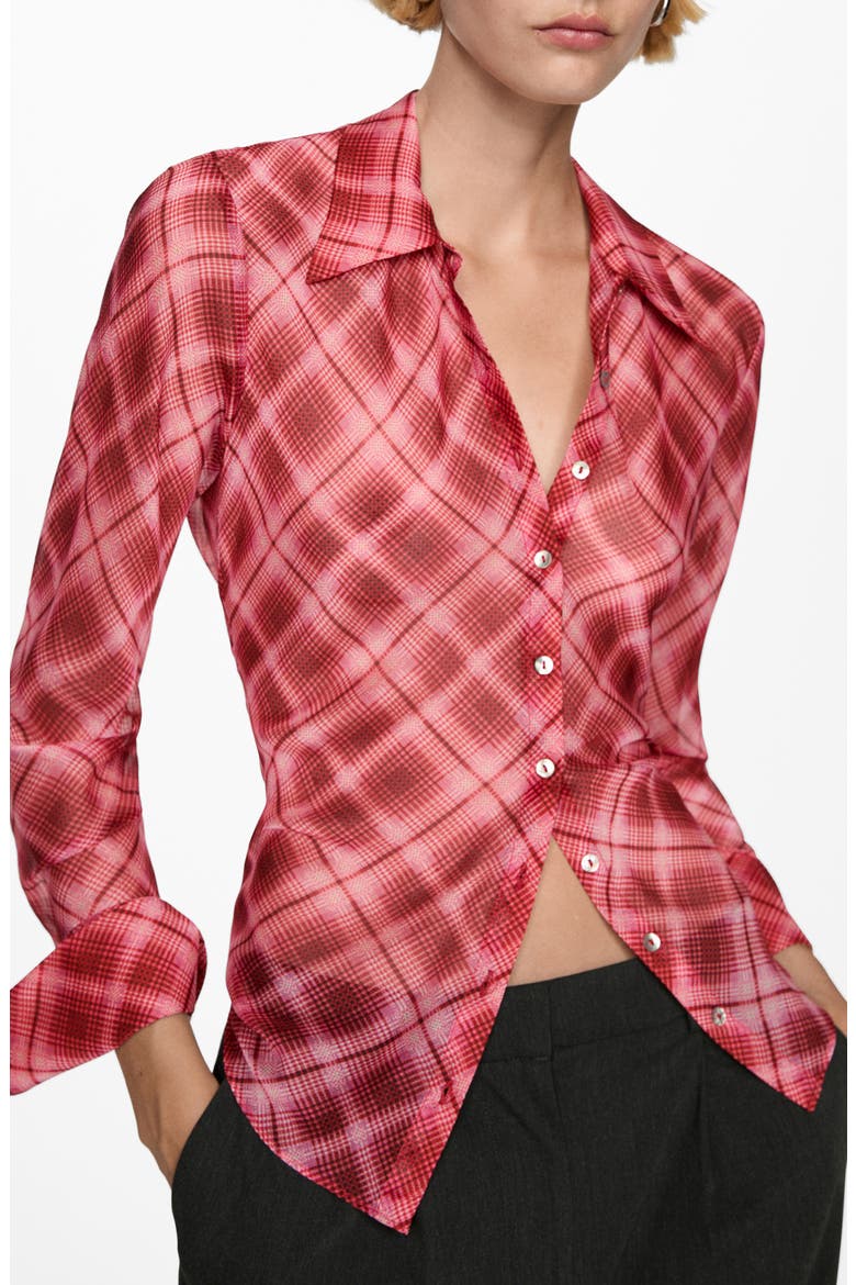 Plaid Button-Up Shirt, Main, color, MAROON