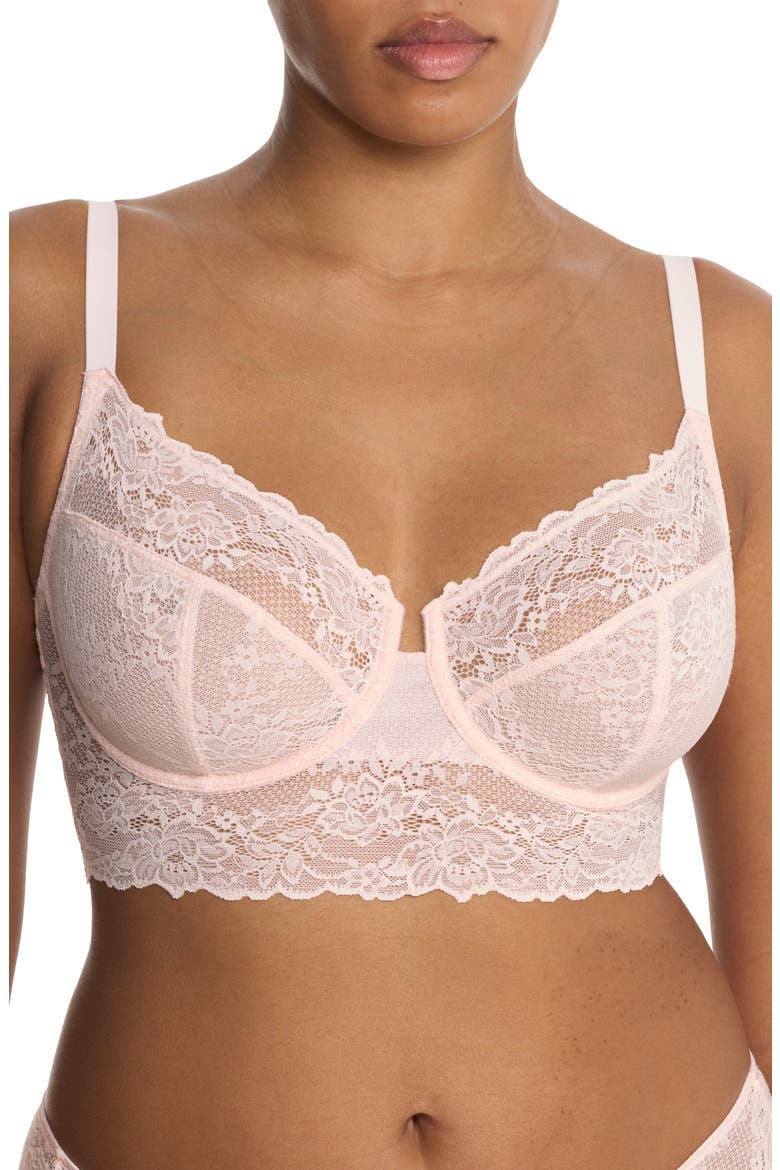 Heavenly Full Coverage Longline Lace Underwire Bra, Main, color, WHISPER PINK