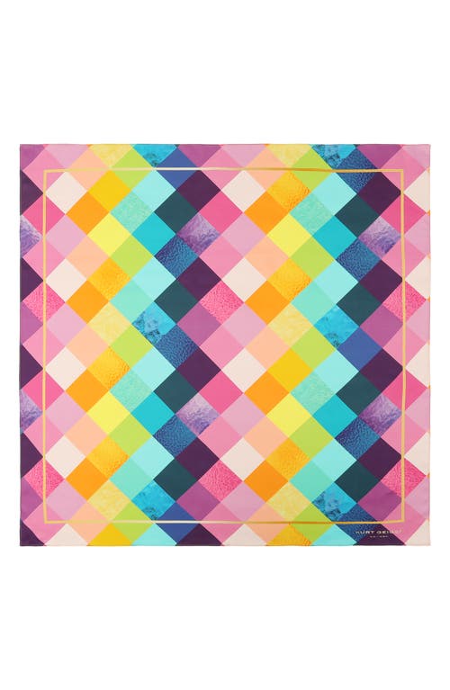 Kurt Geiger London Stained Glass Print Silk Square Scarf In Multi