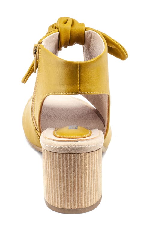 Gc Shoes Women's Kimora Knot Detail Block Heel Dress Sandals In Yellow