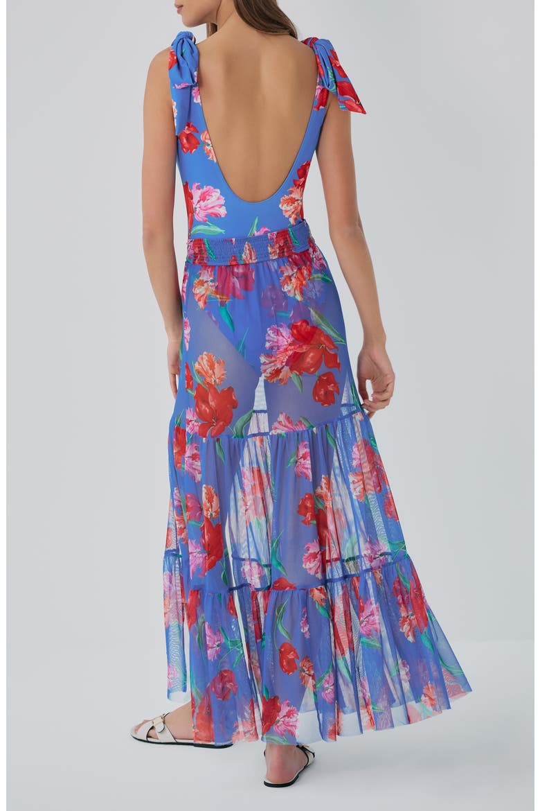 hutch sheer maxi dress Anthropologie Hutch Two-Tone Sheer Sleeveless Ruffle-Hem Maxi Dress XS NWT