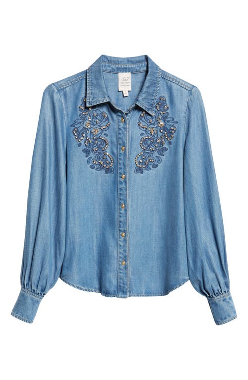 Cinq À Sept Cinq A Sept Rhinestone Embellished Shirt In Blue