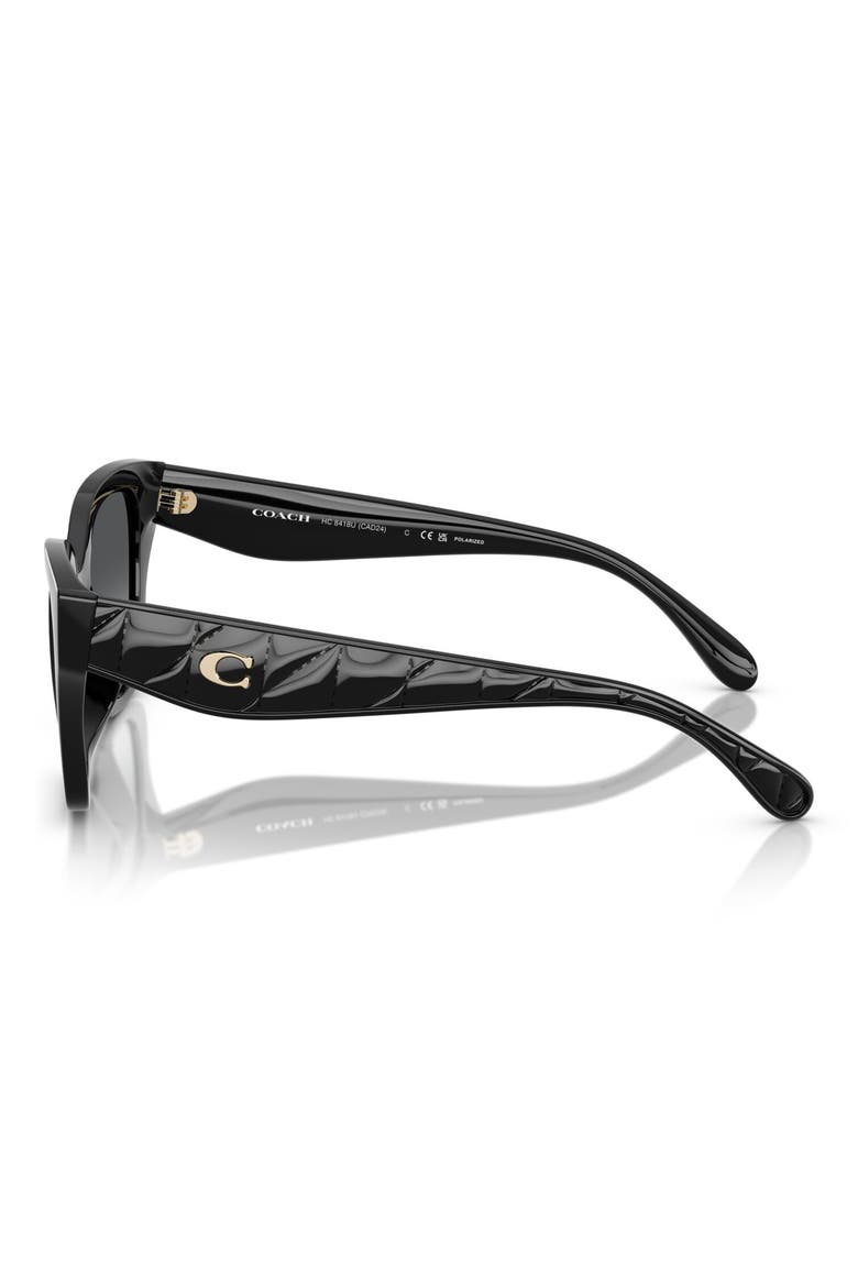 53mm Polarized Gradient Butterfly Sunglasses, Alternate, color, BLACK