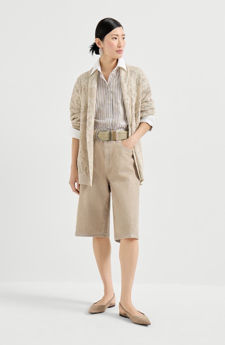 Brunello Cucinelli Dazzling stripes shirt, Alternate, color, Beige