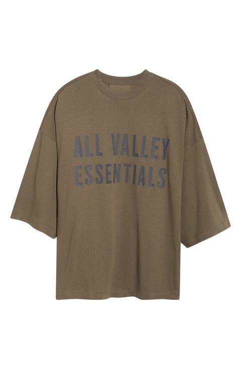 Merch Oversize Cotton Mesh Graphic T-Shirt