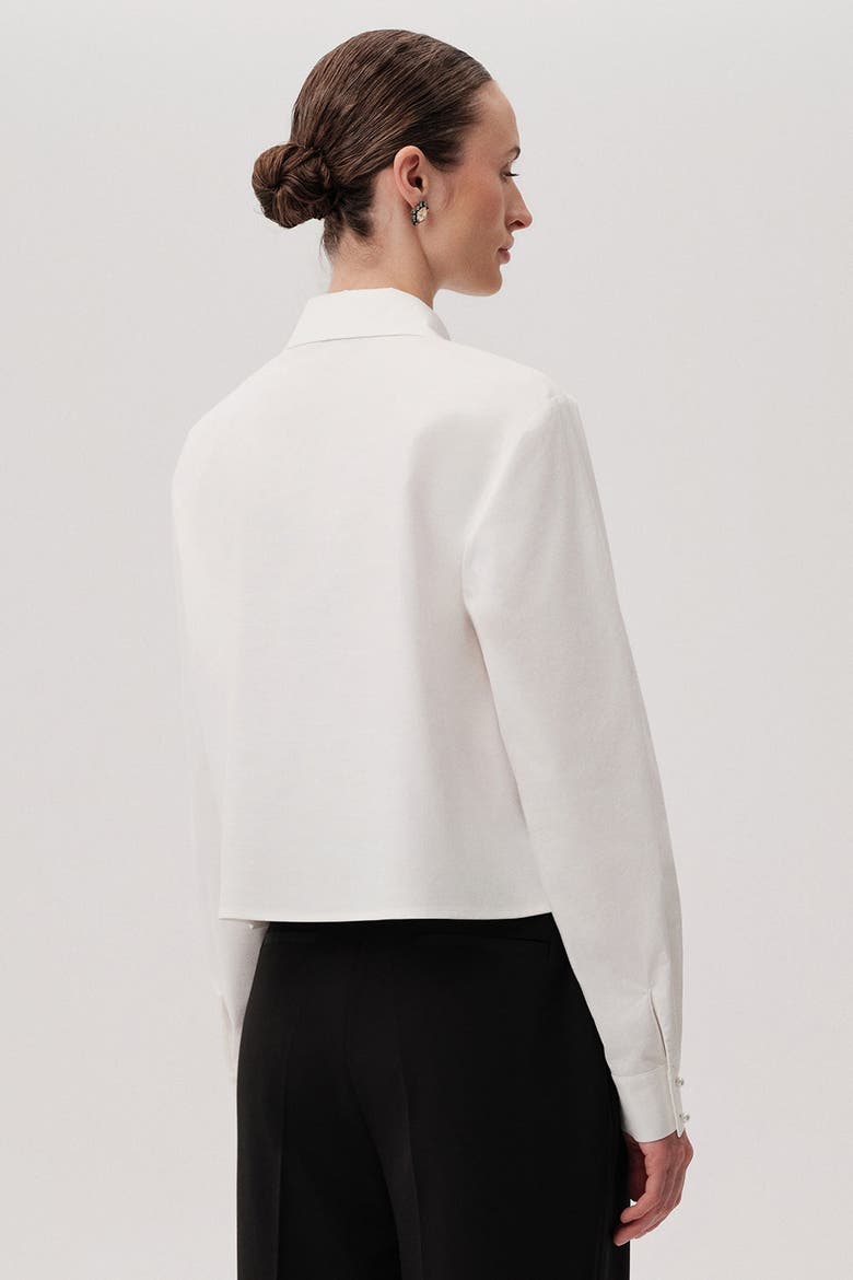 Malayah Collar Long Sleeve Shirt, Alternate, color, White