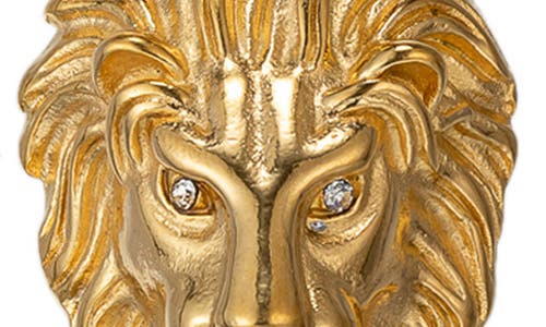 Eye Candy Los Angeles Joseph Lion Head Pendant Necklace In Gold