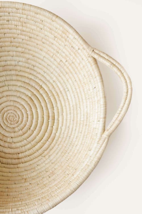 Indego Africa Natural Raffia Double Handle Bowl