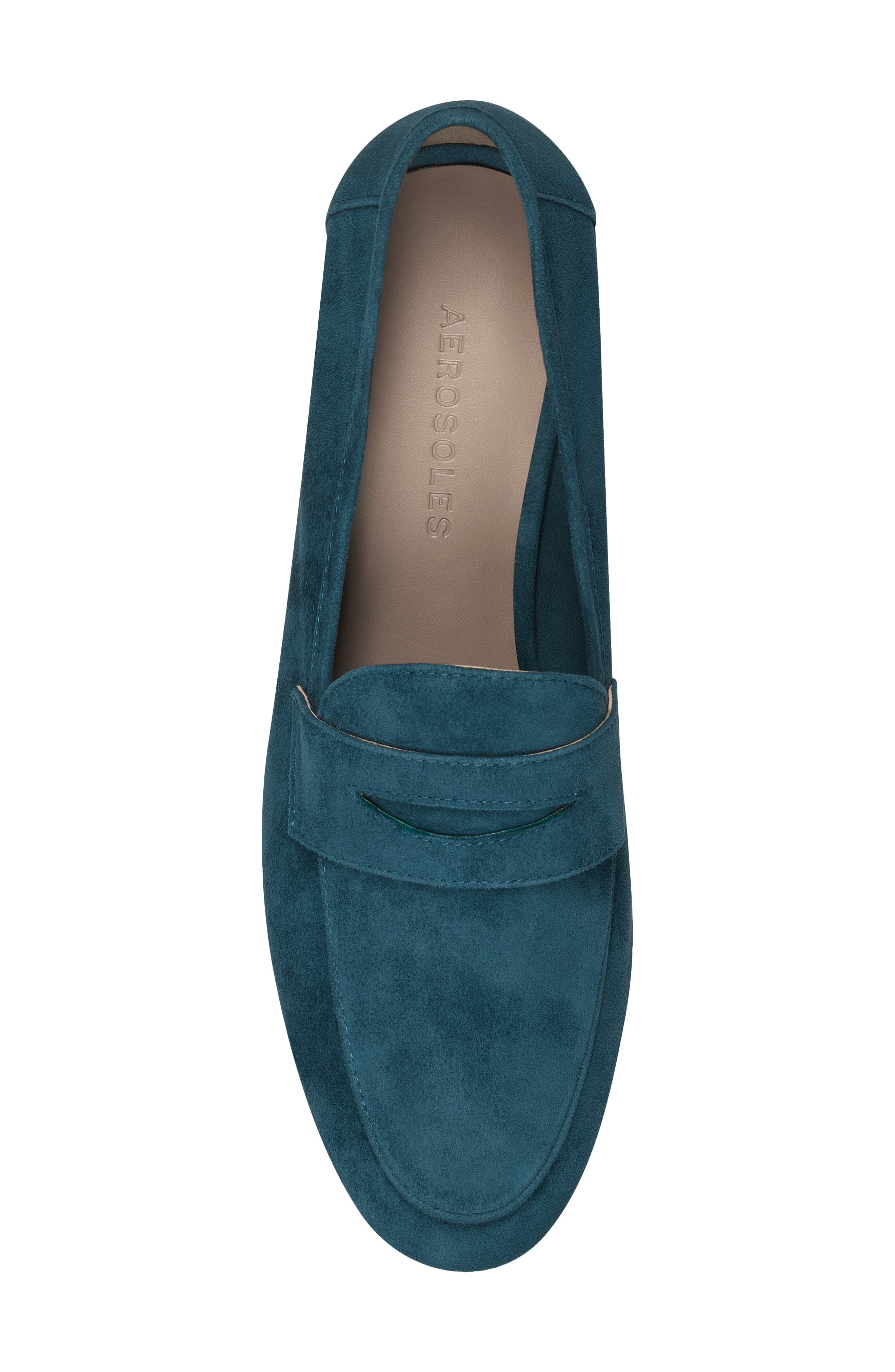 Hour Penny Loafer Flat, Alternate, color, NAVY SUEDE