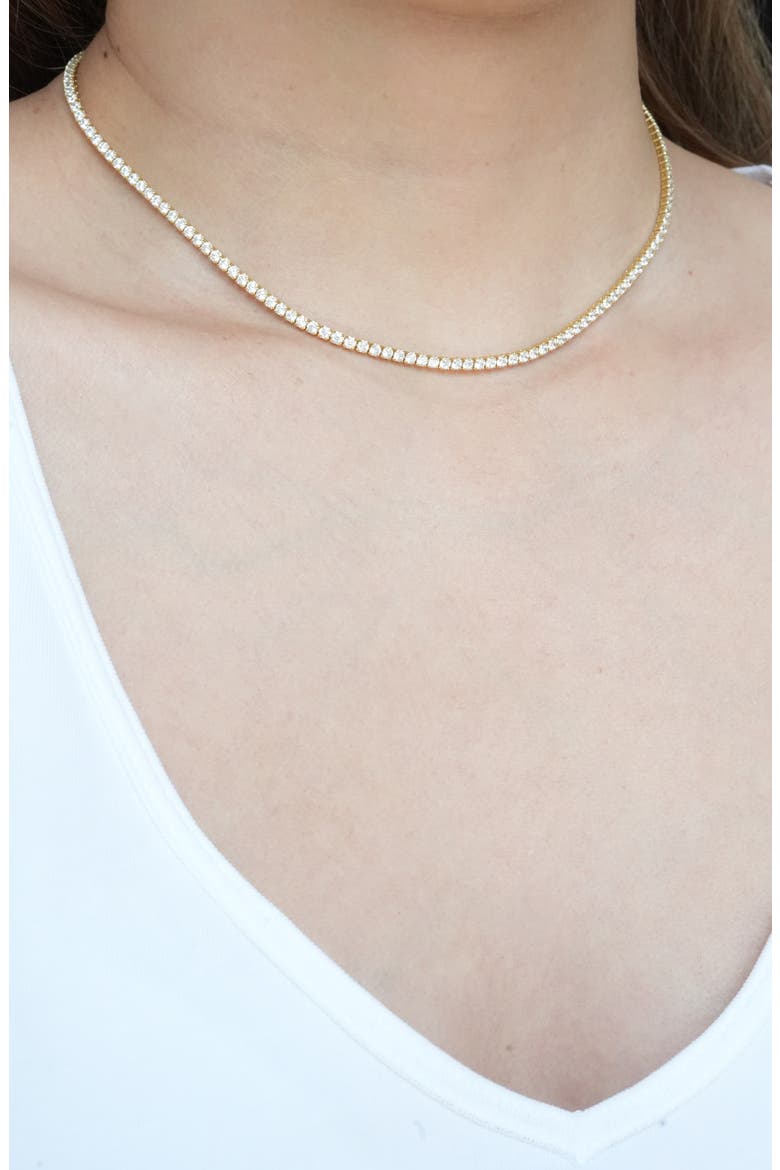 Cubic Zirconia Tennis Choker Necklace, Alternate, color, GOLD