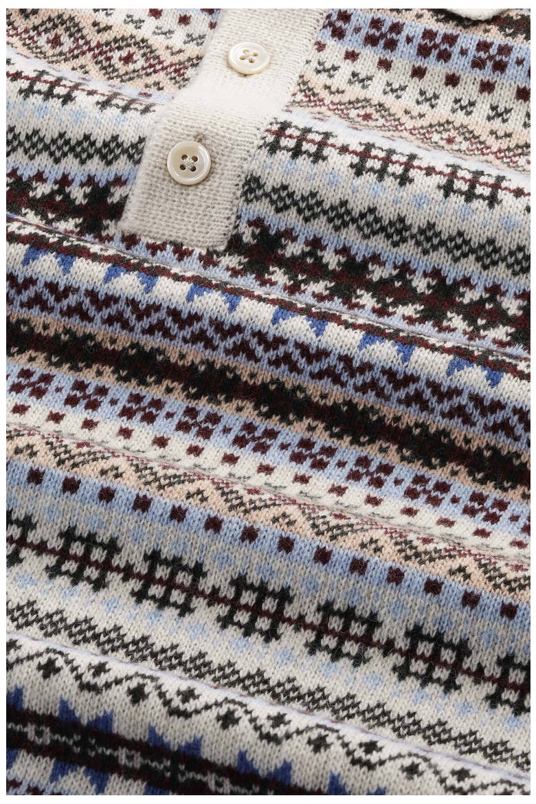 Robbie 60004 Fair Isle Polo Sweater, Alternate, color, IVORY MULTI