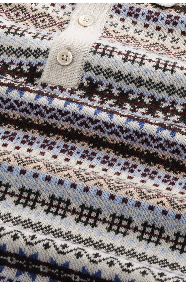 NN07 Robbie 60004 Fair Isle Polo Sweater, Alternate, color, Ivory Multi