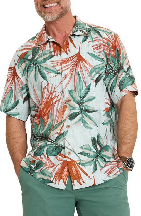 Tidal Fronds Silk Camp Shirt (Big & Tall)