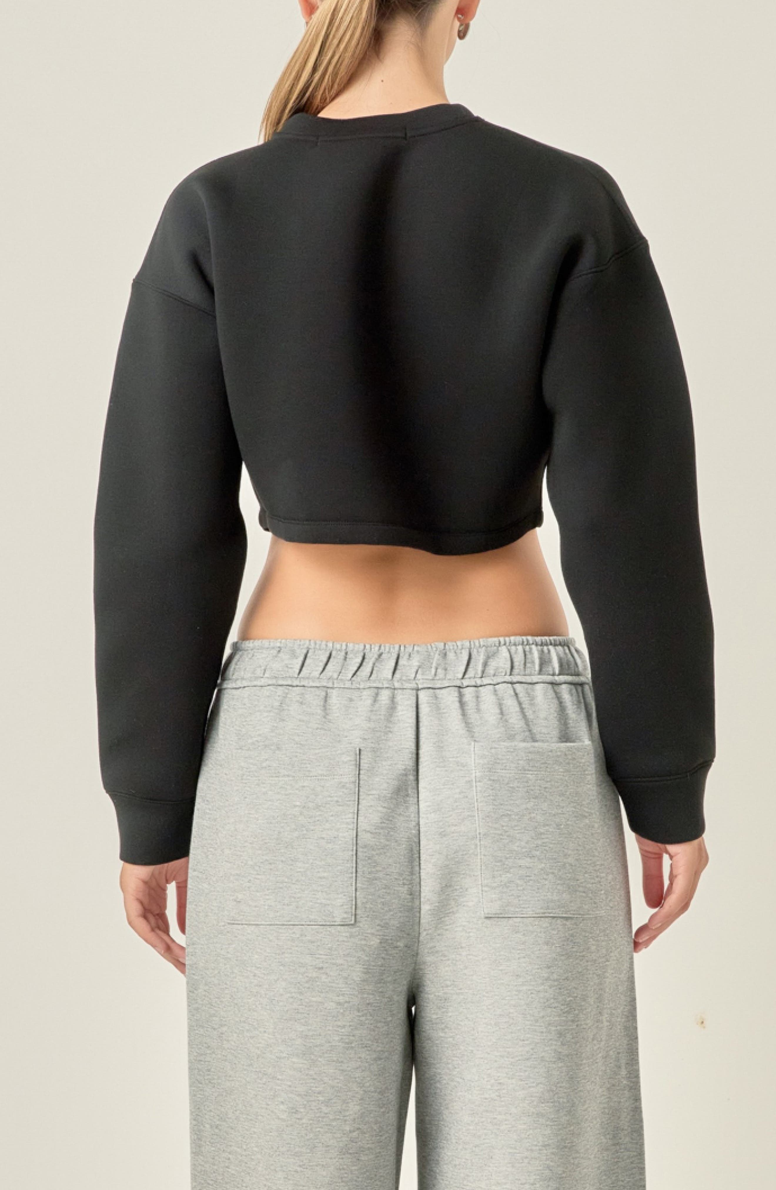 Cropped Pullover Sweatshirt