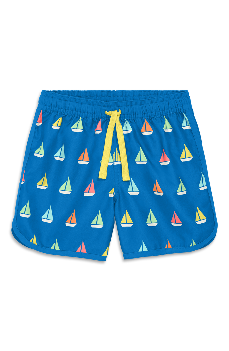 Primary Kids Board Short In Set Sail, Main, color, Blueberry Rainbow Boats