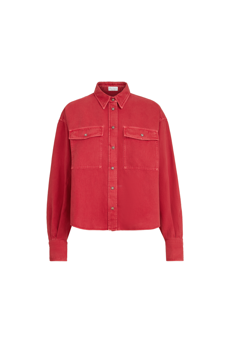Garment-dyed cover shirt, Alternate, color, Red