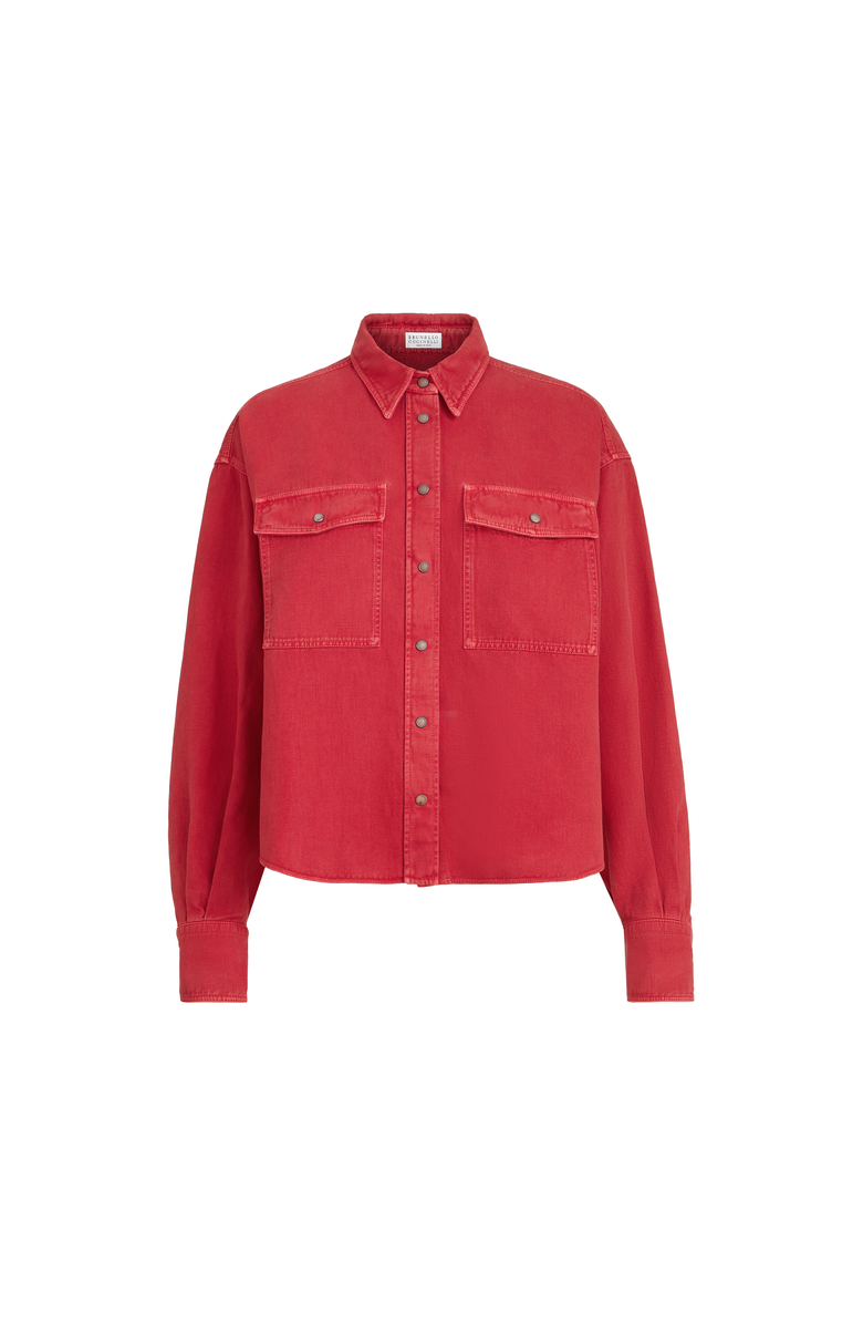 Brunello Cucinelli Garment-dyed cover shirt, Alternate, color, Red