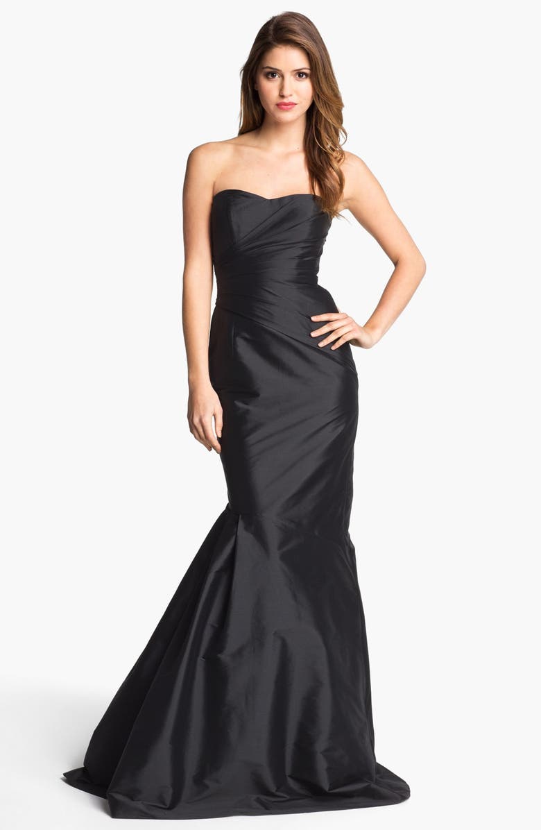ML Monique Lhuillier Strapless Trumpet Gown, Main, color, 