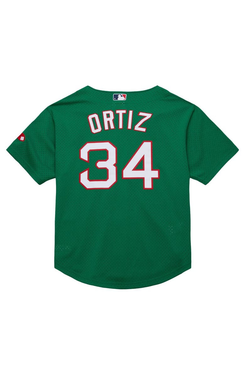 Mitchell & Ness Men's Mitchell & Ness David Ortiz Kelly Green Boston Red Sox Cooperstown Collection Mesh Batting Practice Jersey, Alternate, color, 