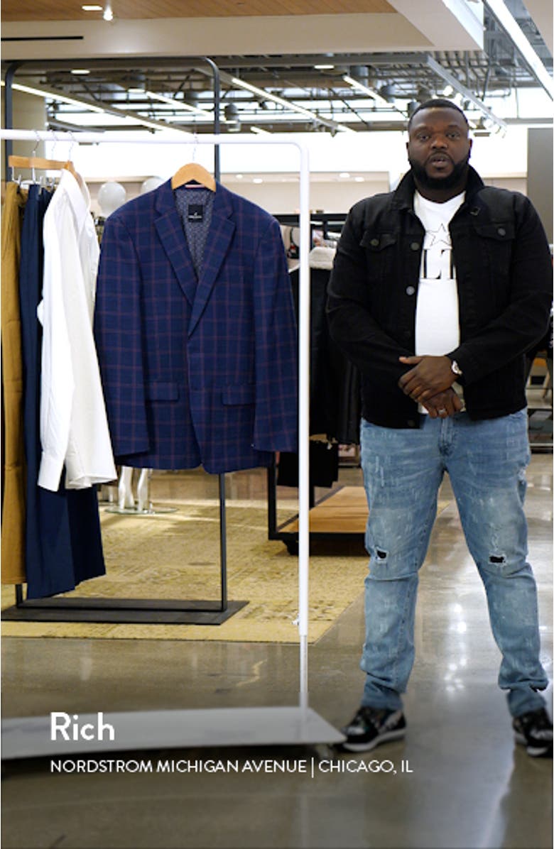 Windowpane Check Wool Blazer, sales video thumbnail
