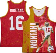 Mitchell & Ness Men's Mitchell & Ness Joe Montana Scarlet San Francisco 49ers 1989 Player Burst Tank Top